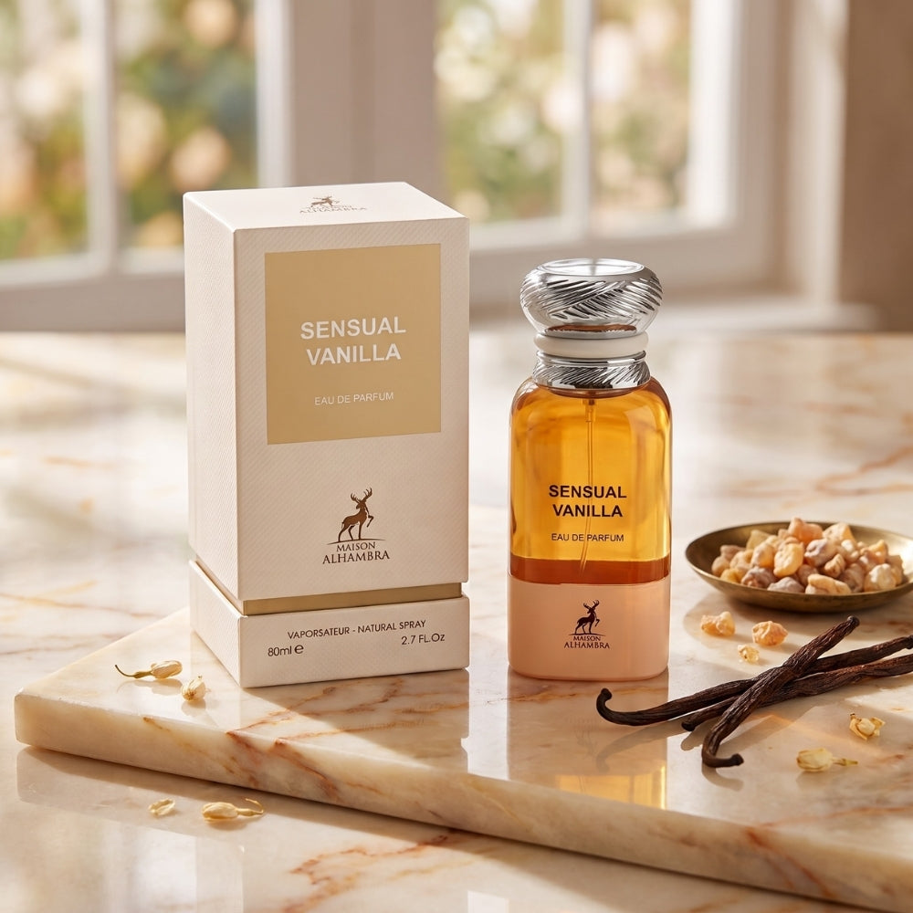 Maison Alhambra Sensual Vanilla Eau de Parfum 80ml unisex perfume bottle for men and women
